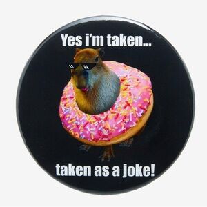 🔥10/$15 Capybara Button Pin 3 inches